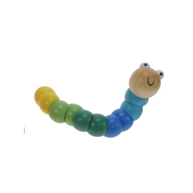 Hochet en bois 'chenille articulée' Hochet en bois 'chenille articulée'