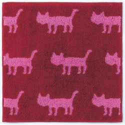Petite serviette de toilette  'Silhouette NEKO' rouge 