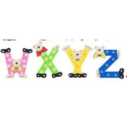 Lettre en bois motif 'Ourson' 