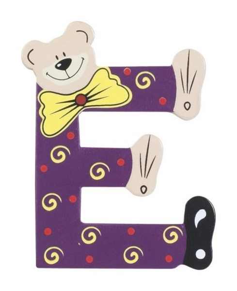 Lettre Ourson E en bois