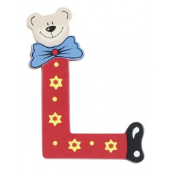 Lettre Ourson L en bois 
