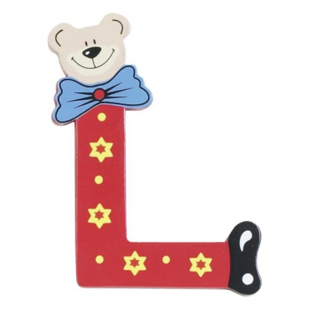 Lettre Ourson L en bois