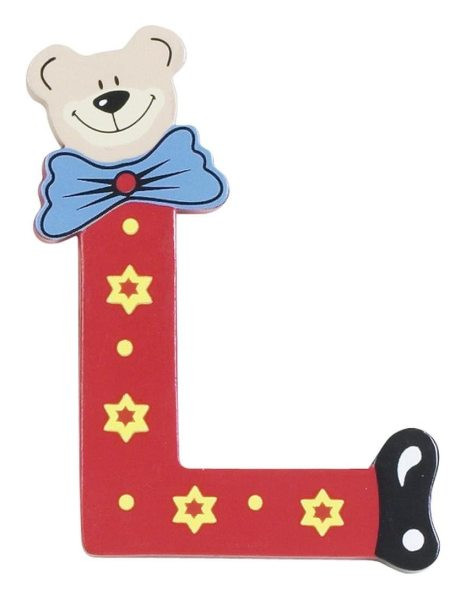 Lettre Ourson L en bois