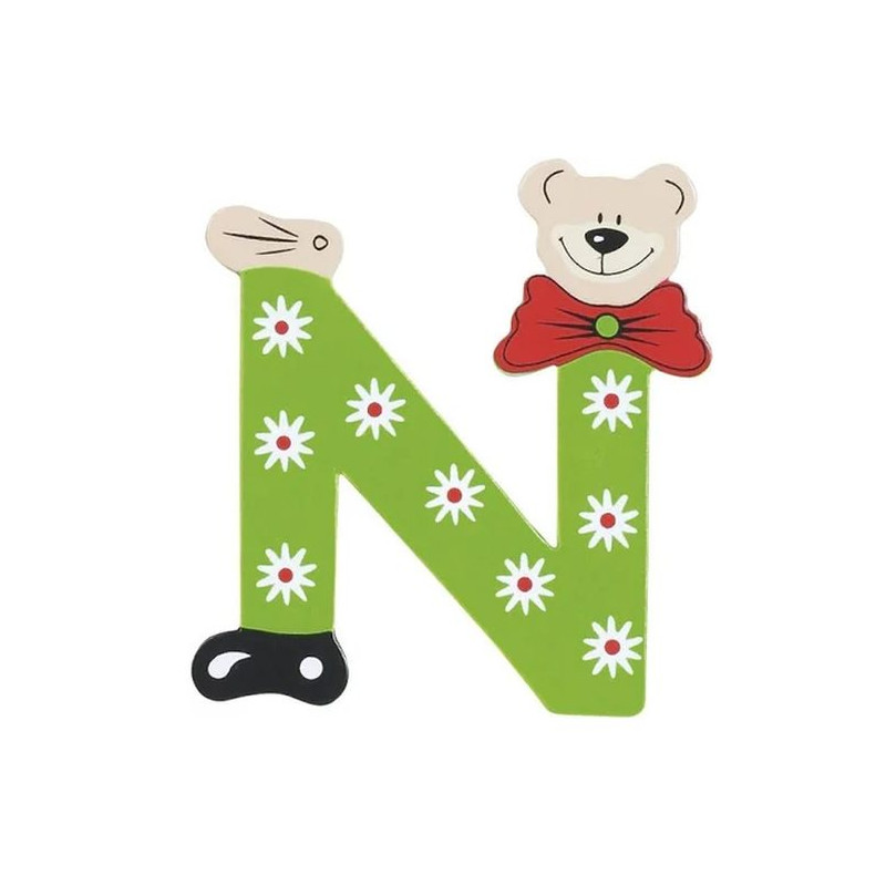 Lettre Ourson N en bois Lettre Ourson N en bois
