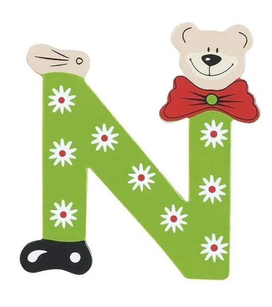 Lettre Ourson N en bois