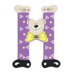 Lettre Ourson H en bois 