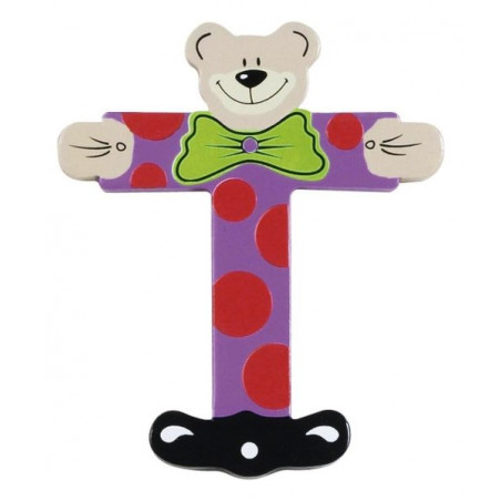 Lettre Ourson T en bois