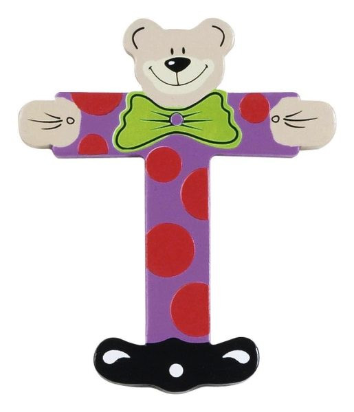 Lettre Ourson T en bois