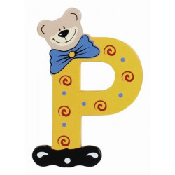 Lettre Ourson P en bois 