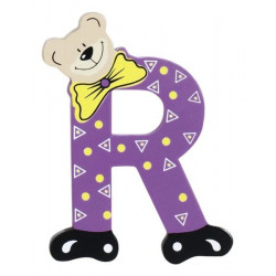 Lettre Ourson R en bois 