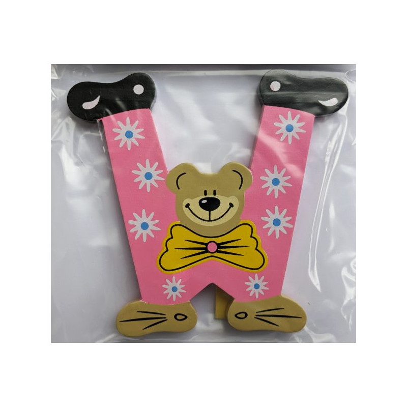 Lettre Ourson W en bois Lettre Ourson W en bois
