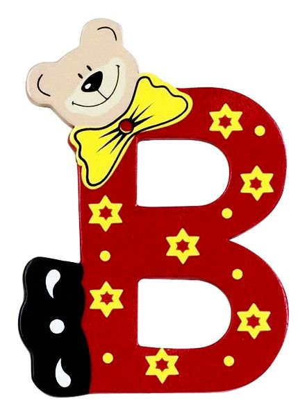 Lettre Ourson B en bois