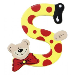 Lettre Ourson S en bois 