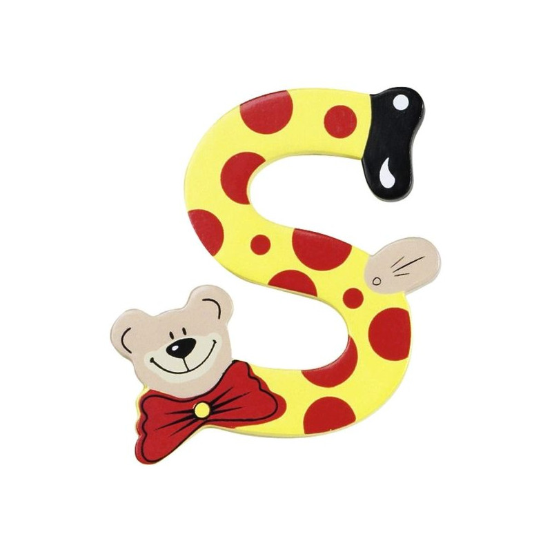 Lettre Ourson S en bois Lettre Ourson S en bois