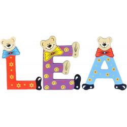 Lettre Ourson L en bois 