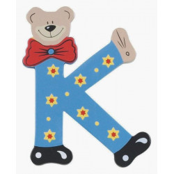 Lettre Ourson K en bois 