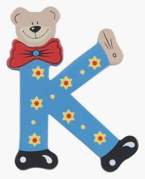 Lettre Ourson K en bois