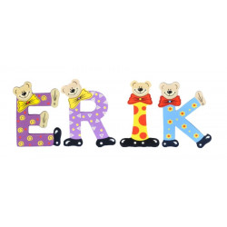Lettre Ourson K en bois 
