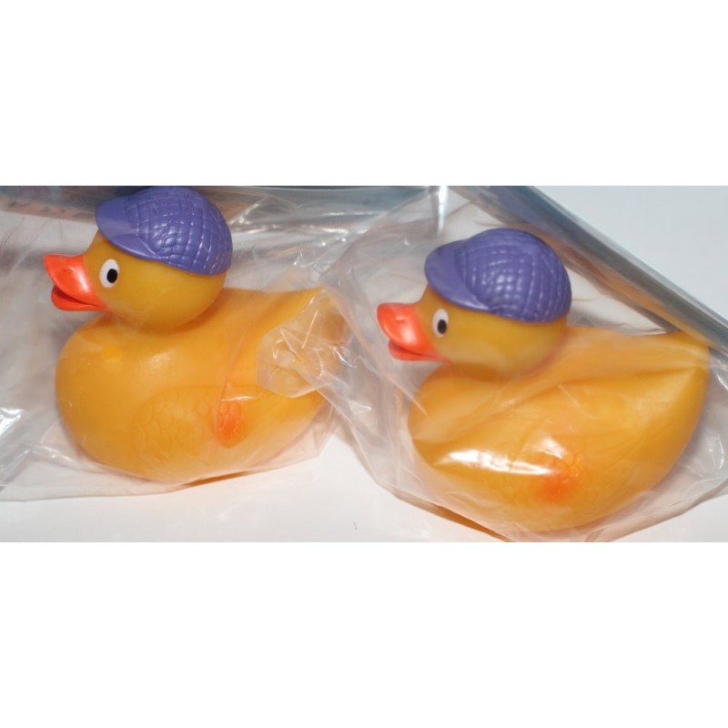 Canards de bain avec casquette violette Par 2