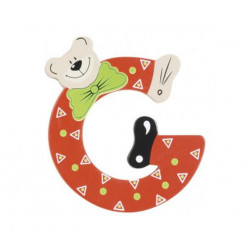 Lettre Ourson G en bois 