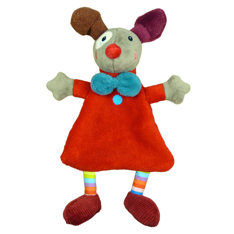 Doudou plat rouge, Gustave le clown Doudou plat rouge, Gustave le clown