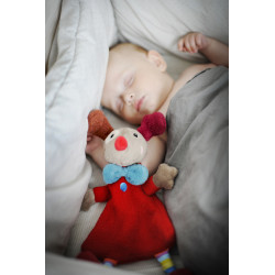 Doudou plat rouge, Gustave le clown 
