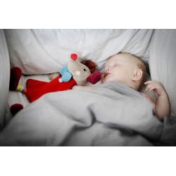 Doudou plat rouge, Gustave le clown 