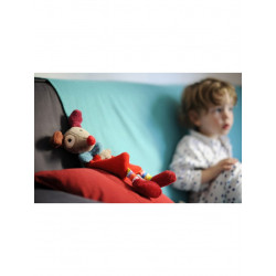 Doudou plat rouge, Gustave le clown 