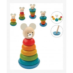 Jouet Souris empilable en bois 