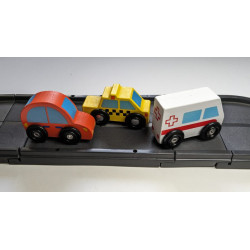 Set de 3 mini voitures en bois 