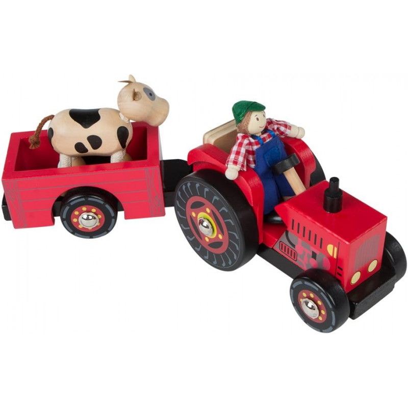 Tracteur et sa remorque + fermier et vache Tracteur et sa remorque + fermier et vache