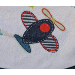 Bavoir blanc motif Avion 