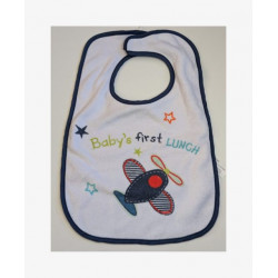 Bavoir blanc motif Avion 