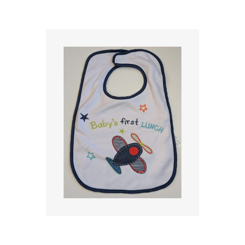 Bavoir blanc motif Avion