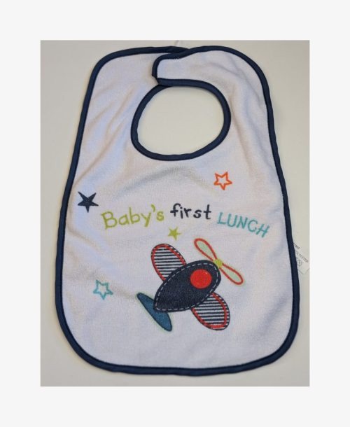 Bavoir blanc motif Avion