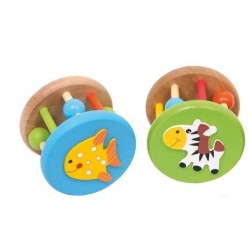 Hochets ronds (lot de 2) Poisson/Zèbre