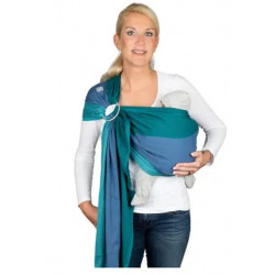 Echarpe de portage Bleue avec anneaux Ring Sling 