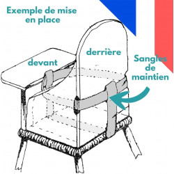 Coussin de chaise haute avec sangles 