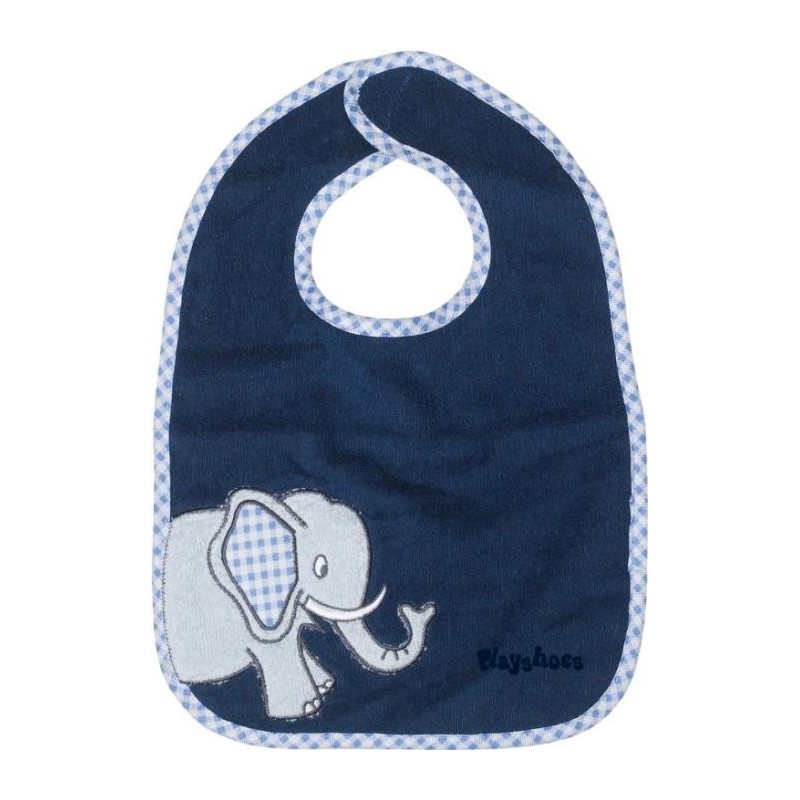Bavoir bleu marine motif : éléphant Bavoir bleu marine motif : éléphant