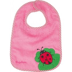 Bavoir rose motif : coccinelle