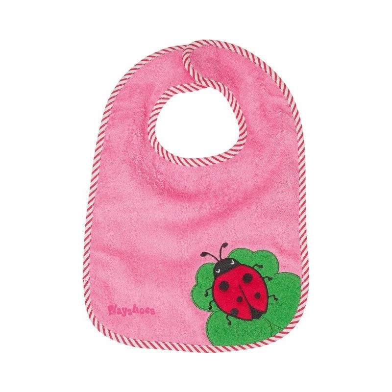 Bavoir rose motif : coccinelle Bavoir rose motif : coccinelle