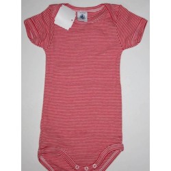 Body rayé rouge en coton 6 mois