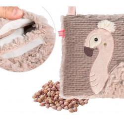 Coussin avec noyaux de cerise "Flamant rose" 