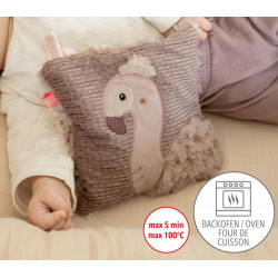 Coussin avec noyaux de cerise "Flamant rose" 