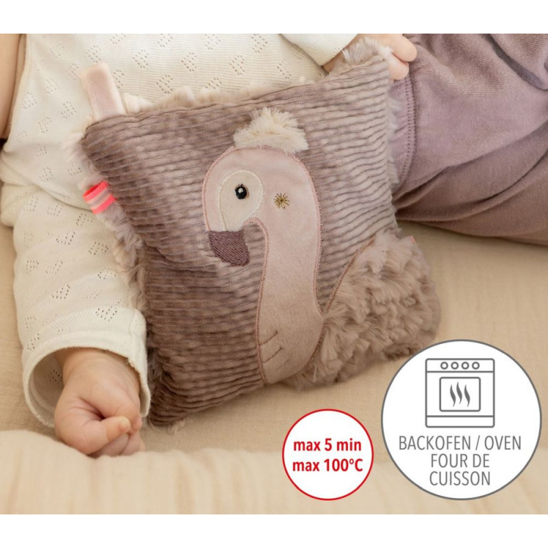 Coussin avec noyaux de cerise &quot;Flamant rose&quot;