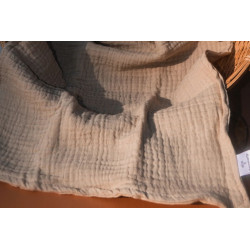 Doudou plat avec anneau en bois (beige foncé) 