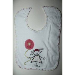 Grand bavoir blanc motif :...