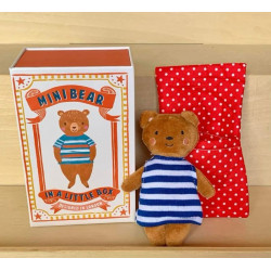 Peluche Mini Ourson dans sa petite maison 