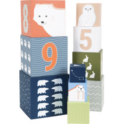 10 cubes gigognes à empiler "Arctique" 