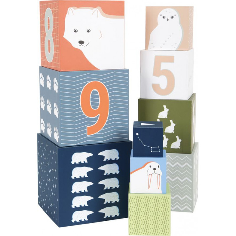 10 cubes gigognes à empiler "Arctique"